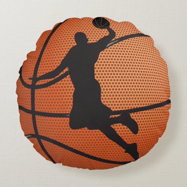 Basketball-dunk Rond Kussen (Voorkant)