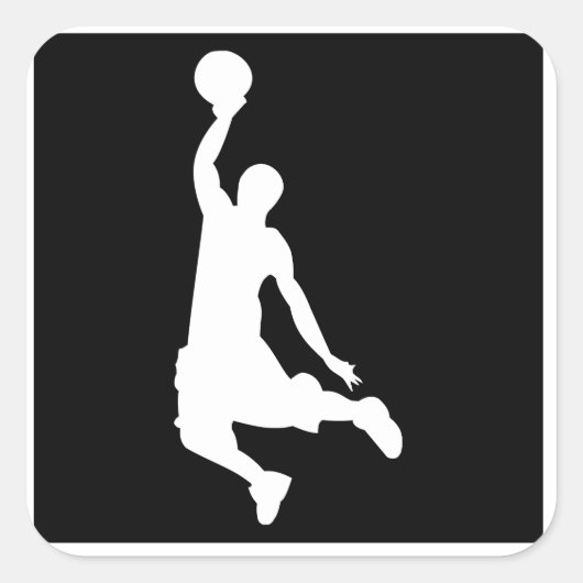 Basketball Dunk Vierkante Sticker (Voorkant)