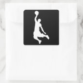 Basketball Dunk Vierkante Sticker (Tas)