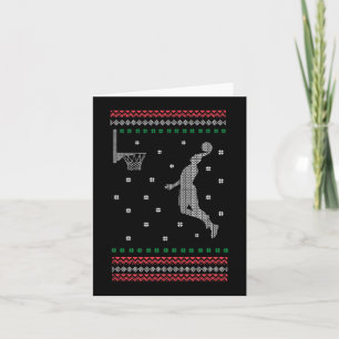 Basketball Dunking kerstkool Sport Ugly X-Mas Kaart