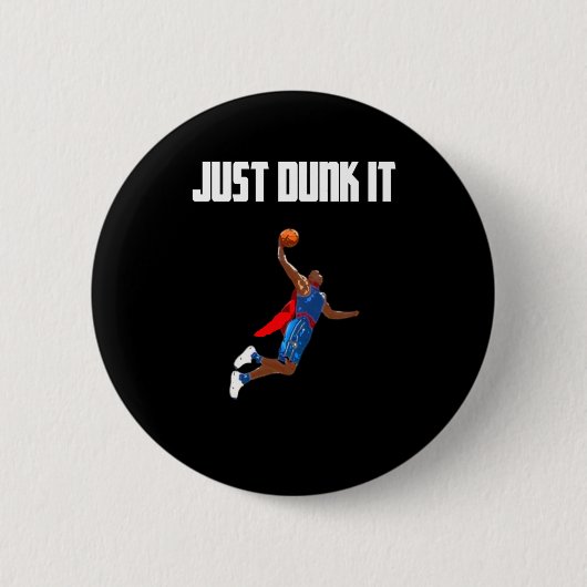 Basketball Dunking Ronde Button 5,7 Cm (Voorkant)