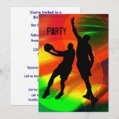 Basketball Duo Bright Court Lichten uitnodigen Kaart (Voorkant / Achterkant)