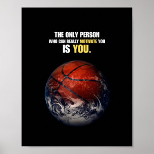 Basketball Earth Motivatie Inspirerend Quote Poster