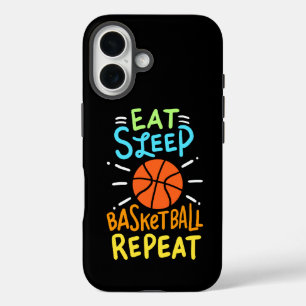 Basketball - Eat Sleep Basketball Repeat iPhone 16 Hoesje