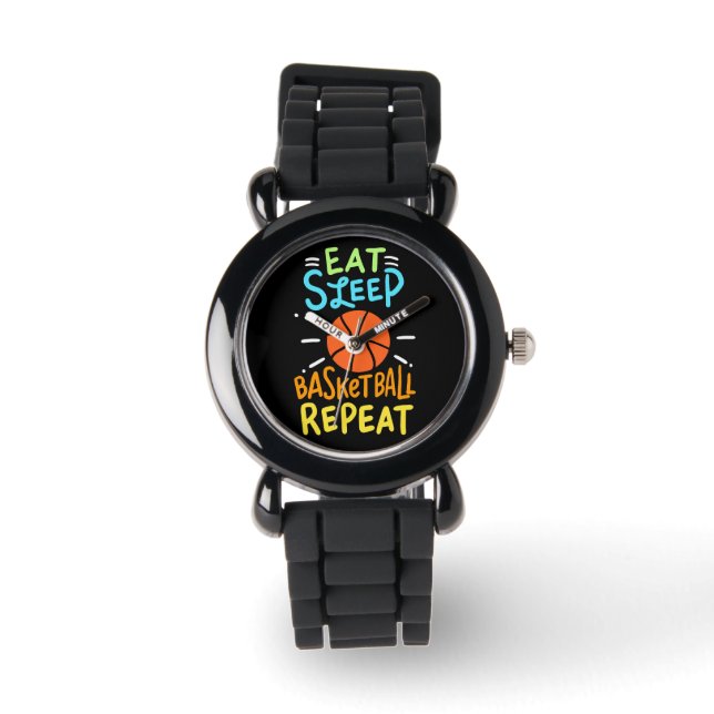 Basketball - Eat Sleep Basketball Repeat Horloge (Voorkant)