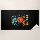 Basketball - Eat Sleep Basketball Repeat Strandlaken (Voorkant)
