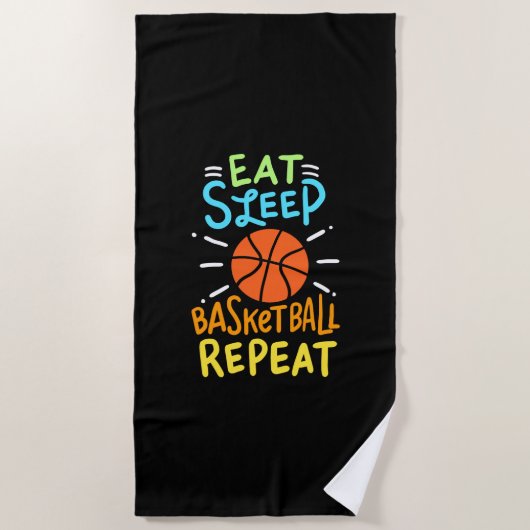 Basketball - Eat Sleep Basketball Repeat Strandlaken (Voorkant)
