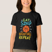 Basketball - Eat Sleep Basketball Repeat Tri-Blend Shirt (Voorkant)