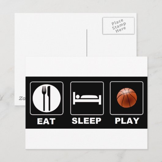 Basketball Eat Sleep Briefkaart (Voorkant / Achterkant)