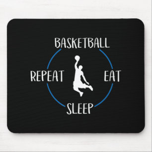 Basketball Eat Sleep Herhaal Gift voor Basketball  Muismat