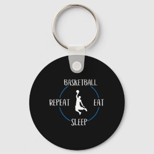 Basketball Eat Sleep Herhaal Gift voor Basketball  Sleutelhanger