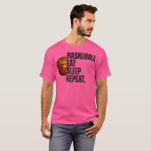Basketball Eat Sleep Herhaal. T-shirt (Voorkant volledig)