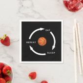 Basketball Eat Sleep Herhaaldelijk Gezegde sport Servet (Insitu)