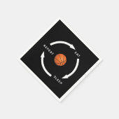 Basketball Eat Sleep Herhaaldelijk Gezegde sport Servet (Hoek)