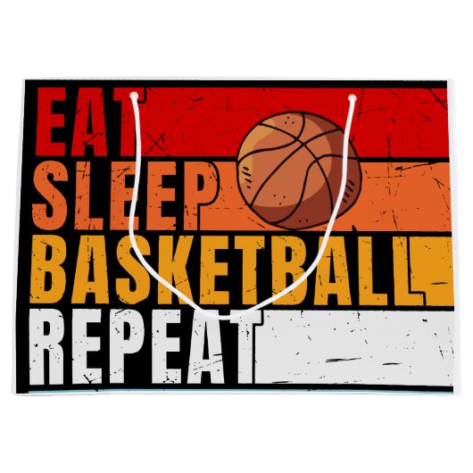 Basketball Eat Sleep Repeat Groot Cadeauzakje (Voorkant)