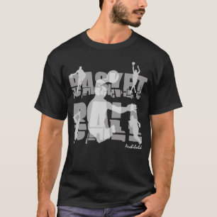 Basketball elegant aanpasbaar zwart t-shirt