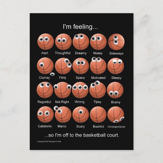 Basketball Emoties Briefkaart (Voorkant)