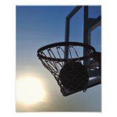 Basketball- en Basketball-hoop Foto Afdruk (Voorkant)
