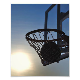 Basketball- en Basketball-hoop Foto Afdruk