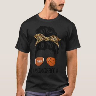Basketball en Football mama van beide Bun Moth T-shirt