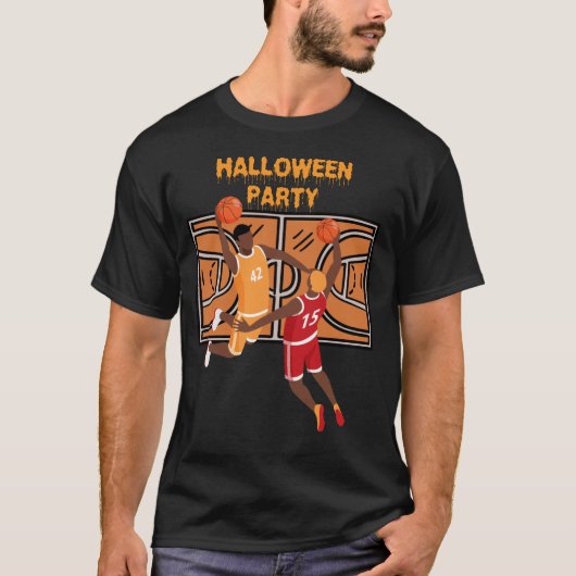 Basketball en geest Halloween T-shirt (Voorkant)