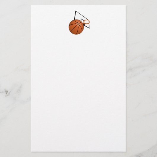 Basketball en Hoop Briefpapier (Voorkant)