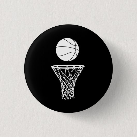 Basketball en Hoop Button Black (Voorkant)