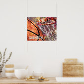 Basketball en Hoop girale basketbal roze paars Poster (Keuken)