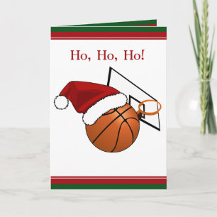 Basketball en Hoop Kerstmis Feestdagen Kaart