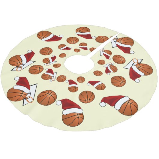 Basketball en Hoop Kerstmis Kerstboom Rok (Gekanteld)