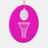 Basketball en Hoop Ornament Pink (Rechts)