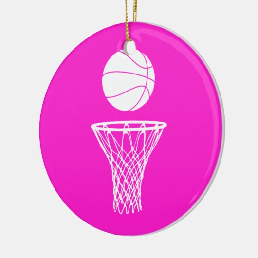 Basketball en Hoop Ornament Pink (Links)