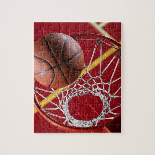 Basketball- en netto-fotopuzzel legpuzzel (Verticaal)