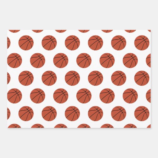 Basketball en Snowflake Black en White Kerstmis Inpakpapier Vel (Voorkant 2)