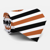 Basketball en zwarte, donkere oranje strepen stropdas (Opgerold)