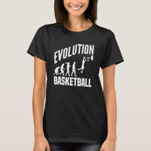 Basketball-evolutie van aap naar Man helemaal naar T-shirt