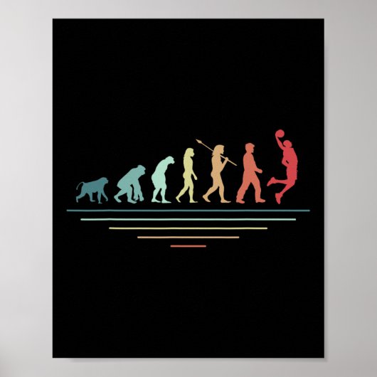 Basketball Evolution Basketball Player Coach Hoop Poster (Voorkant)