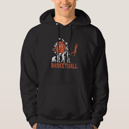 Basketball Evolution From Monkey To Men BBall Dunk Hoodie (Voorkant)