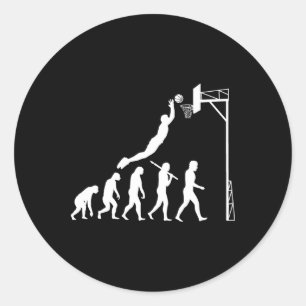 Basketball Evolution Ronde Sticker