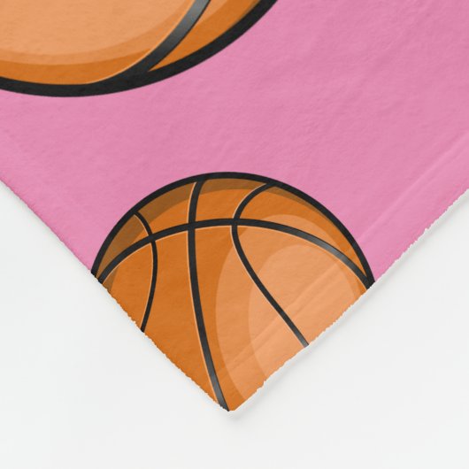Basketball Fan Aangepaste naam Roze Fleece Deken (Hoek)