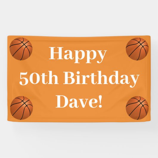 Basketball Fan Birthday Party Spandoek (Horizontaal)