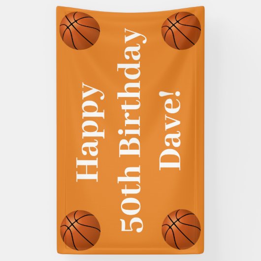 Basketball Fan Birthday Party Spandoek (Verticaal)