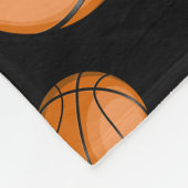 Basketball Fan Custom Name Black Fleece Deken (Hoek)