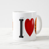 Basketball Fan halve tekst Giant Coffee Mok (Voorkant rechts)
