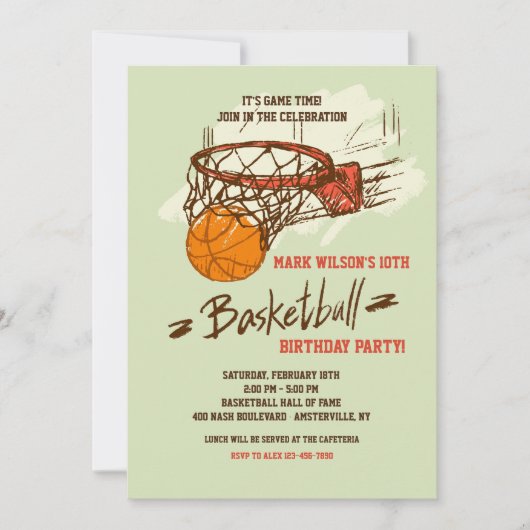 Basketball Fan Invitation Kaart (Voorkant)