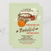 Basketball Fan Invitation Kaart (Voorkant / Achterkant)