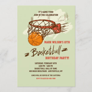 Basketball Fan Invitation Kaart