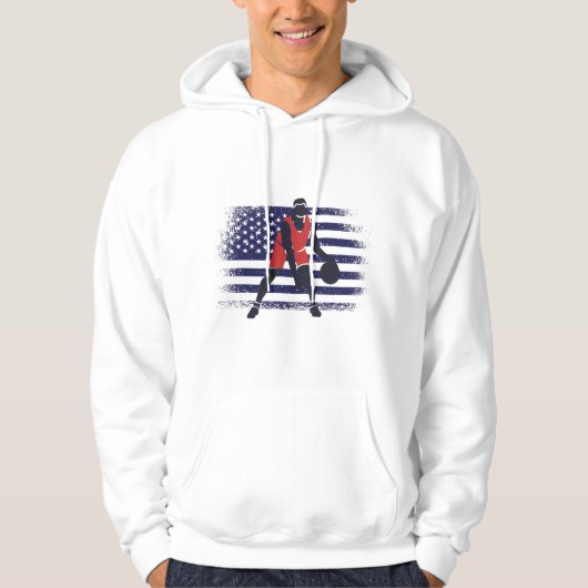 Basketball Fan Jersey USA Flag Hoodie (Voorkant)