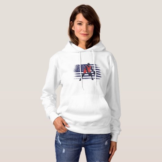 Basketball Fan Jersey USA Flag Hoodie (Voorkant volledig)