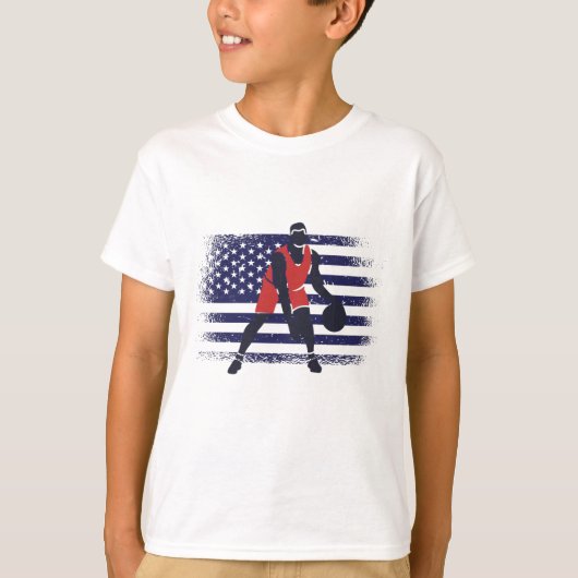 Basketball Fan Jersey USA Flag T-shirt (Voorkant)